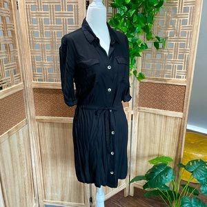 Black Button Down Shirt Dress